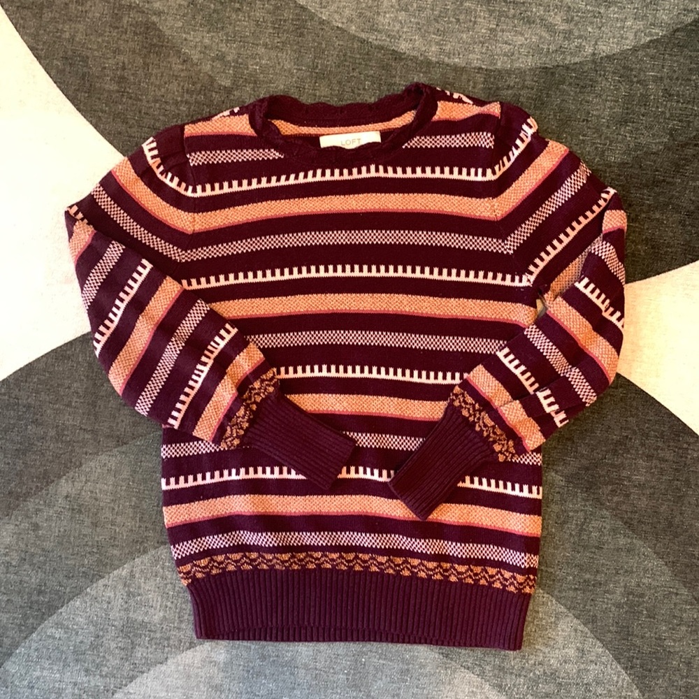 Plum / gold striped sweater